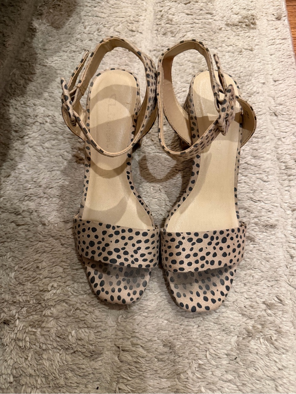 Chinese Laundry Beige Sandal with Black Spot Print Ankle-Strap